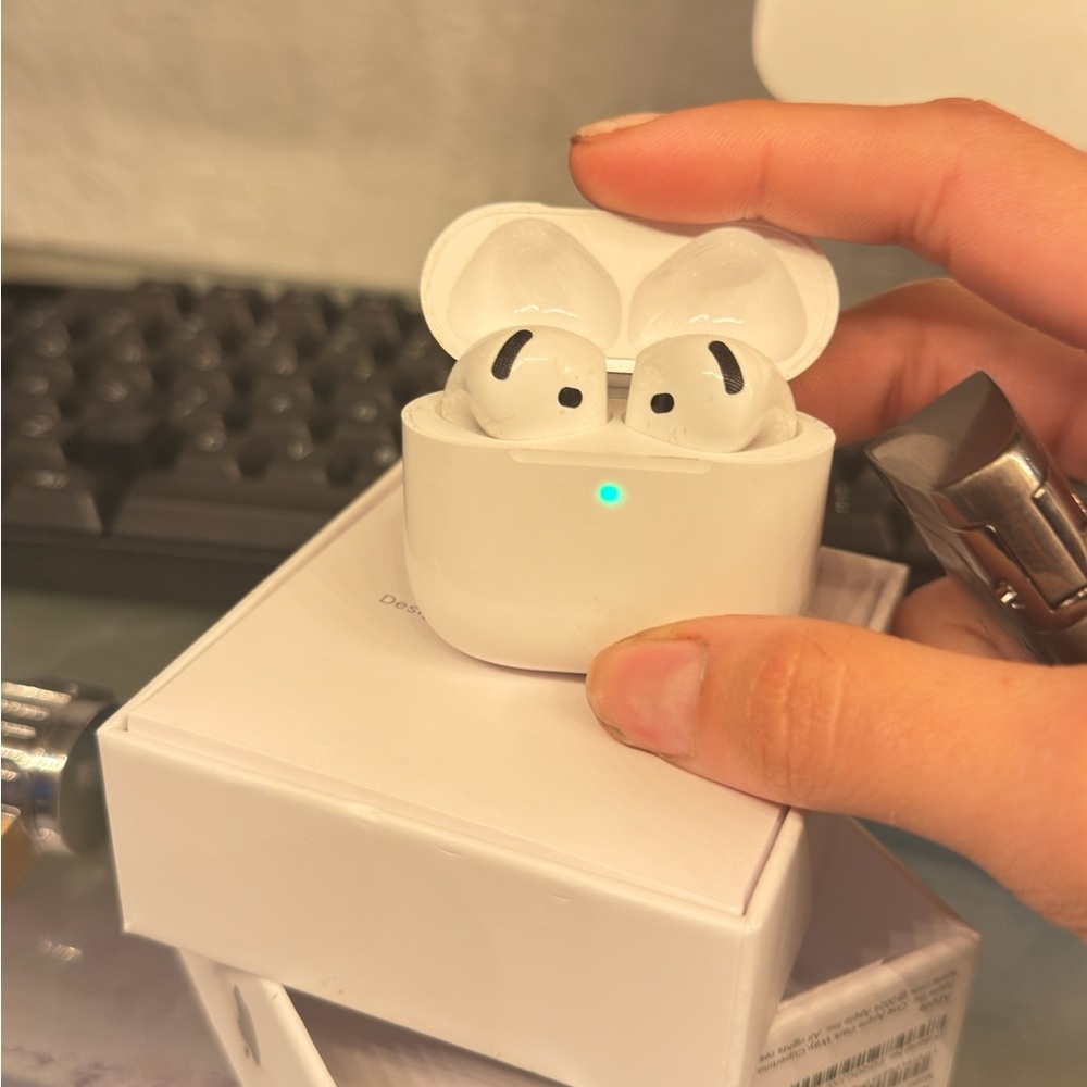 Wireless White Earbuds with Charging Case